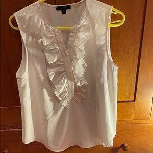 J. Crew Cream Ruffle V-Neck Sleeveless Camisole